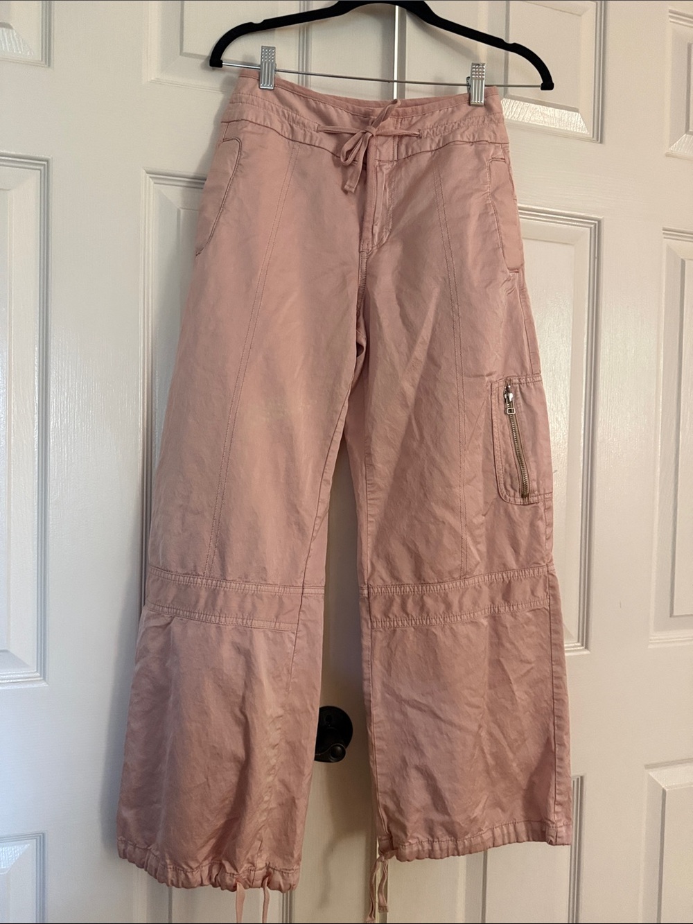 Pilcro Light Pink Wide Leg Cargo Pants
